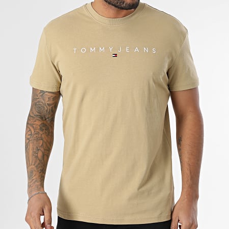 Tommy Jeans - Tee Shirt Linear Logo 0744 Beige