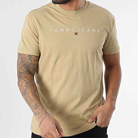 Tommy Jeans - Tee Shirt Linear Logo 0744 Beige