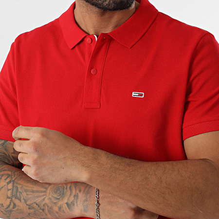 Tommy Jeans - Polo Manches Courtes Slim Placket 8312 Rouge