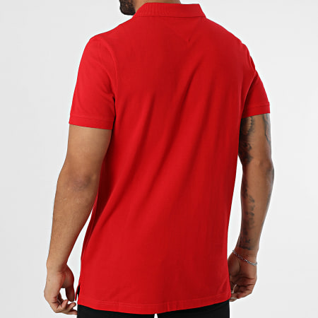 Tommy Jeans - Polo Manches Courtes Slim Placket 8312 Rouge