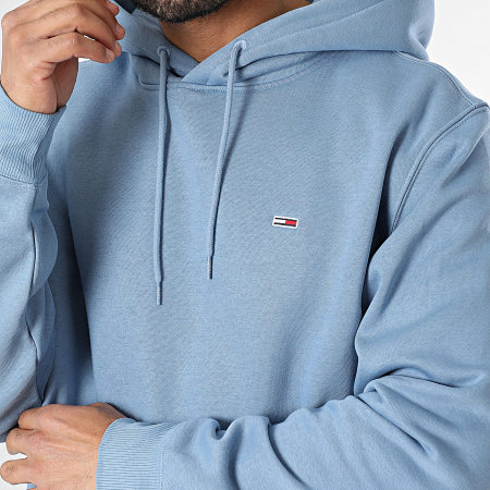 Tommy Jeans - Sweat Capuche Flag Fleece 0742 Bleu Clair