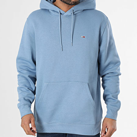Tommy Jeans - Sweat Capuche Flag Fleece 0742 Bleu Clair