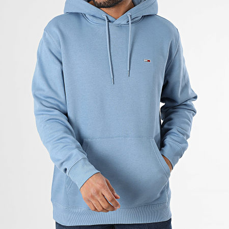 Tommy Jeans - Sweat Capuche Flag Fleece 0742 Bleu Clair