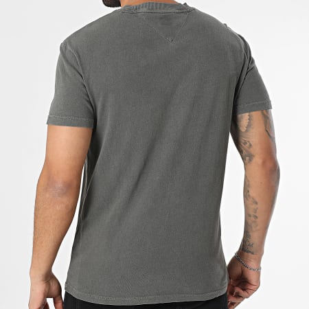 Tommy Jeans - Tee Shirt Slim Linear Chest 1188 Gris Anthracite