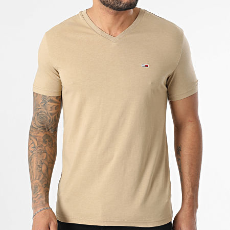 Tommy Jeans - Camiseta cuello pico Jaspe 2.0 0364 Beige
