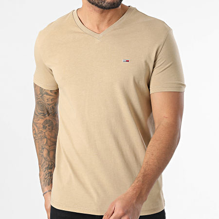 Tommy Jeans - Camiseta cuello pico Jaspe 2.0 0364 Beige