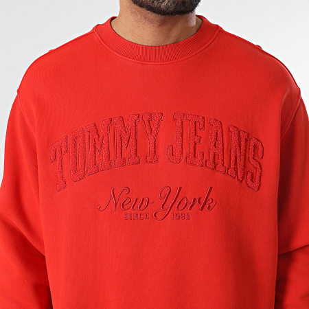 Tommy Jeans - Sweat Crewneck Vintage Varsity 0262 Rouge