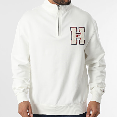 Tommy Jeans - Cuello con cremallera Sudadera Toalla Parche 1263 Blanco