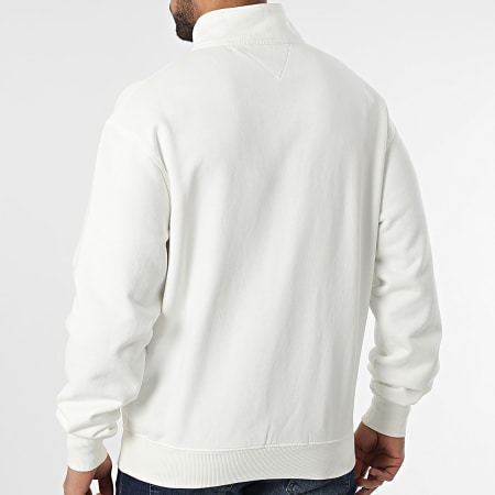 Tommy Jeans - Cuello con cremallera Sudadera Toalla Parche 1263 Blanco