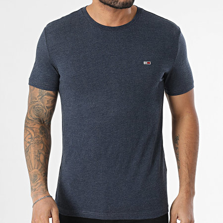 Tommy Jeans - Tee Shirt Slim Jaspe 2.0 0363 Bleu Marine Chiné