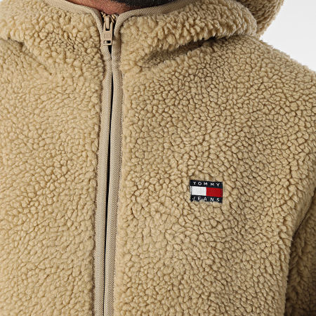 Teddy Beige Tommy Hilfiger Hoodie Tommy Jeans Veste Sherpa Zippée