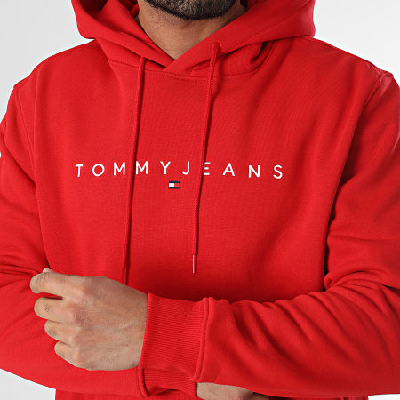 Tommy Jeans - Sweat Capuche Linear Logo 0746 Rouge