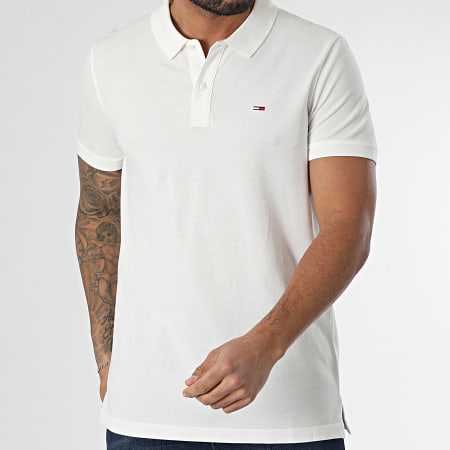 Tommy Jeans - Polo Manches Courtes Slim Placket 8312 Blanc