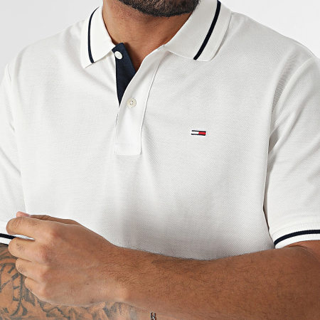 Tommy Jeans - Polo Manches Courtes Tipped 0745 Blanc