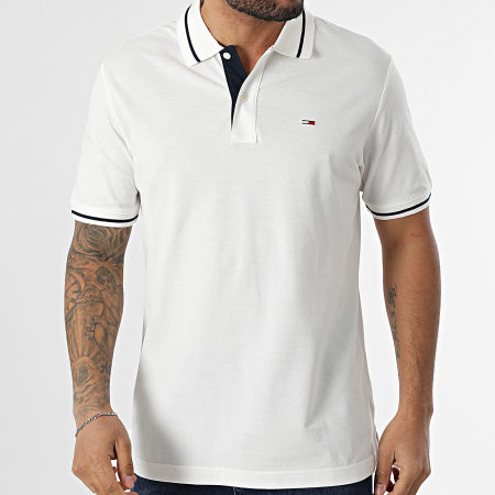 Tommy Jeans - Polo Manches Courtes Tipped 0745 Blanc