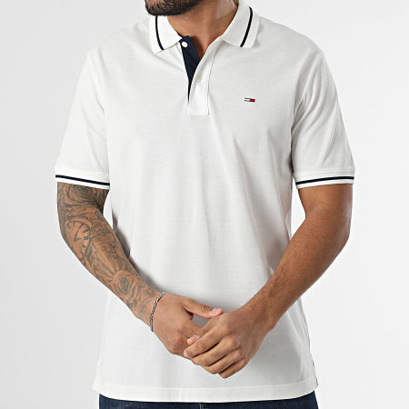 Tommy Jeans - Polo Manches Courtes Tipped 0745 Blanc