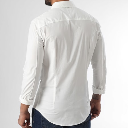 Tommy Jeans - Slim Fit Original Stretch Long Sleeve Shirt White - Ryses