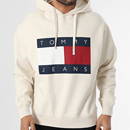Tommy Jeans - Sweat Capuche Melange Flag 1174 Beige Clair