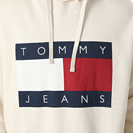 Tommy Jeans - Sweat Capuche Melange Flag 1174 Beige Clair