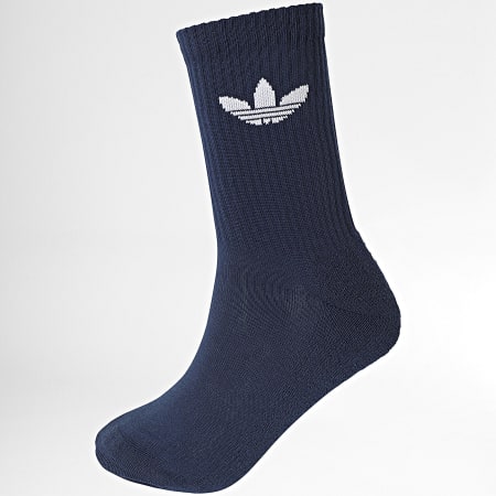Adidas Originals - Lot De 6 Paires De Chaussettes Trefoil Crew JI9504 Blanc Vert Bordeaux Bleu