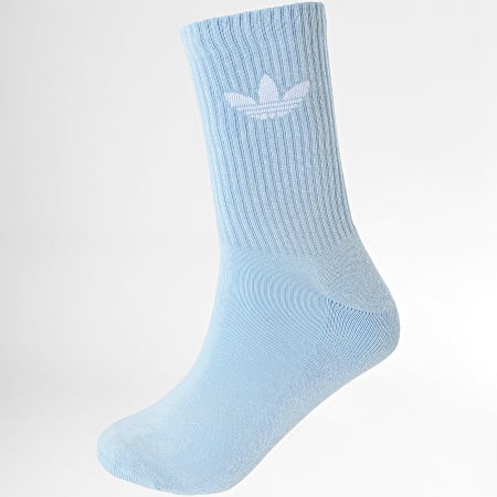 Adidas Originals - Lot De 6 Paires De Chaussettes Trefoil Crew JI9504 Blanc Vert Bordeaux Bleu