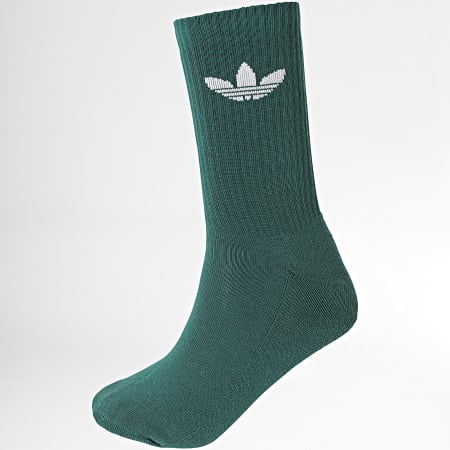 Adidas Originals - Lot De 6 Paires De Chaussettes Trefoil Crew JI9504 Blanc Vert Bordeaux Bleu