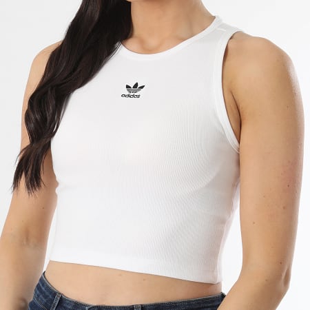 Adidas Originals - Débardeur Crop Femme Essential RIB JC9007 Blanc