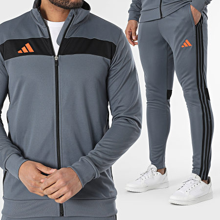 Adidas Sportswear - Ensemble De Survetement A Bandes Tiro JD0468 Gris Anthracite
