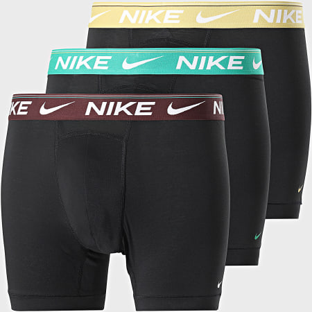 Nike - Lot De 3 Boxers KE1257 Noir Vert Jaune Bordeaux