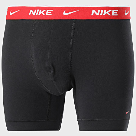 Nike - Lot De 3 Boxers KE1007 Noir Orange Rouge