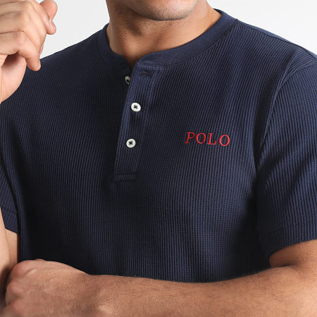 Polo Ralph Lauren - Wafel Logo Polo Korte Mouw Navy Blauw