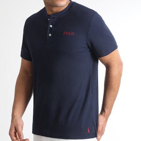 Polo Ralph Lauren - Wafel Logo Polo Korte Mouw Navy Blauw