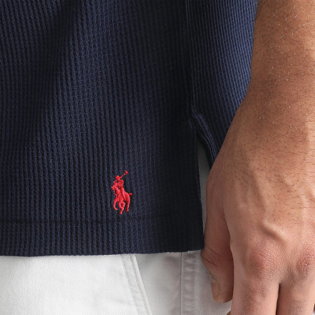 Polo Ralph Lauren - Wafel Logo Polo Korte Mouw Navy Blauw