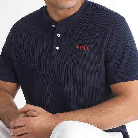 Polo Ralph Lauren - Wafel Logo Polo Korte Mouw Navy Blauw
