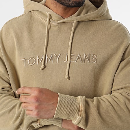 Tommy Jeans - Sweat Capuche Label 0639 Beige Foncé