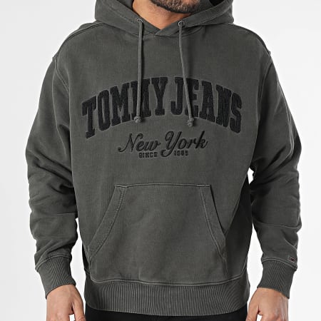 Tommy Jeans - Sweat Capuche Vintage Varsity 0263 Gris Anthracite