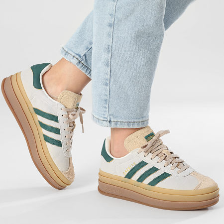 Adidas Originals - Baskets Femme Gazelle Bold W ID7056 Cream White Collegiate Green Magic Beige