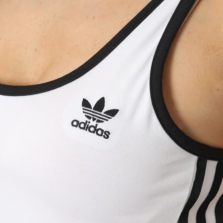 Adidas Originals - Débardeur A Bandes Crop Femme 3 Stripes JD4613 Blanc
