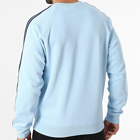 Adidas Originals - Sudadera de 3 rayas con cuello redondo JN7026 Azul claro