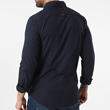 calvin klein navy blue dress shirt Men's Navy Long Sleeve Dress Shirt, Stain Repellent, Wrinkle Resistant