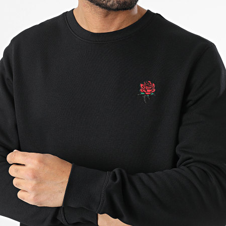 Luxury Lovers - Sweat Crewneck Embroidery Roses Noir