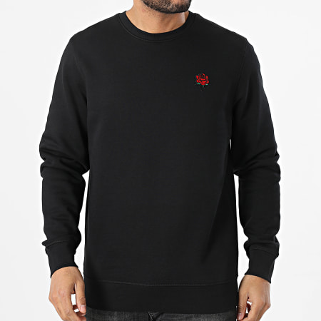 Luxury Lovers - Sweat Crewneck Embroidery Roses Noir