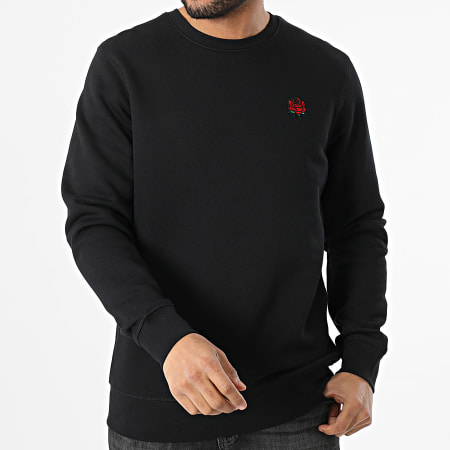 Luxury Lovers - Sweat Crewneck Embroidery Roses Noir