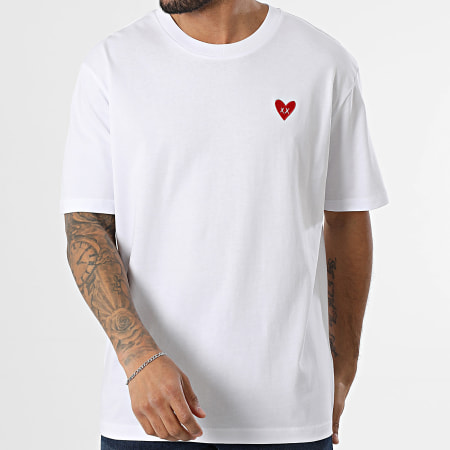 Luxury Lovers - Tee Shirt Oversize Large Bordado Corazón Blanco