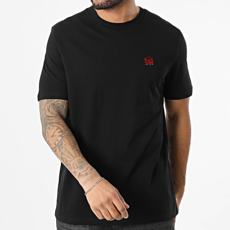 Luxury Lovers - Tee Shirt Oversize Large Bordado Rosas Negro