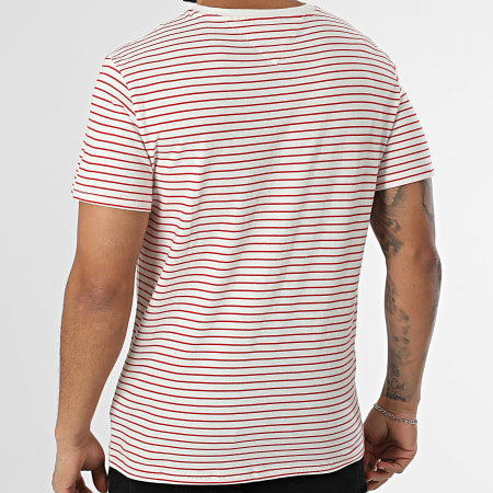 Tommy Jeans - Tee Shirt Stripe 0377 Blanc Rouge