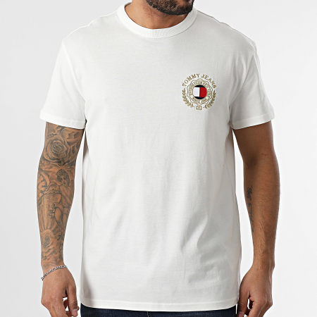 Tommy Jeans - Tee Shirt Tommy Crest 0361 Blanc