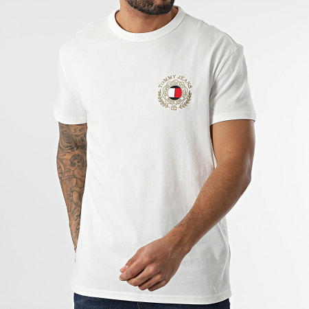 Tommy Jeans - Tee Shirt Tommy Crest 0361 Blanc