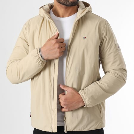 Tommy Hilfiger - Veste Zippée Capuche Tech Packable 8058 Beige