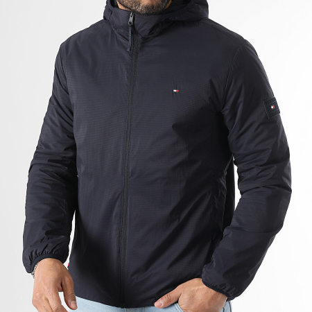 Tommy Hilfiger - Veste Zippée Capuche Tech Packable 8058 Bleu Marine